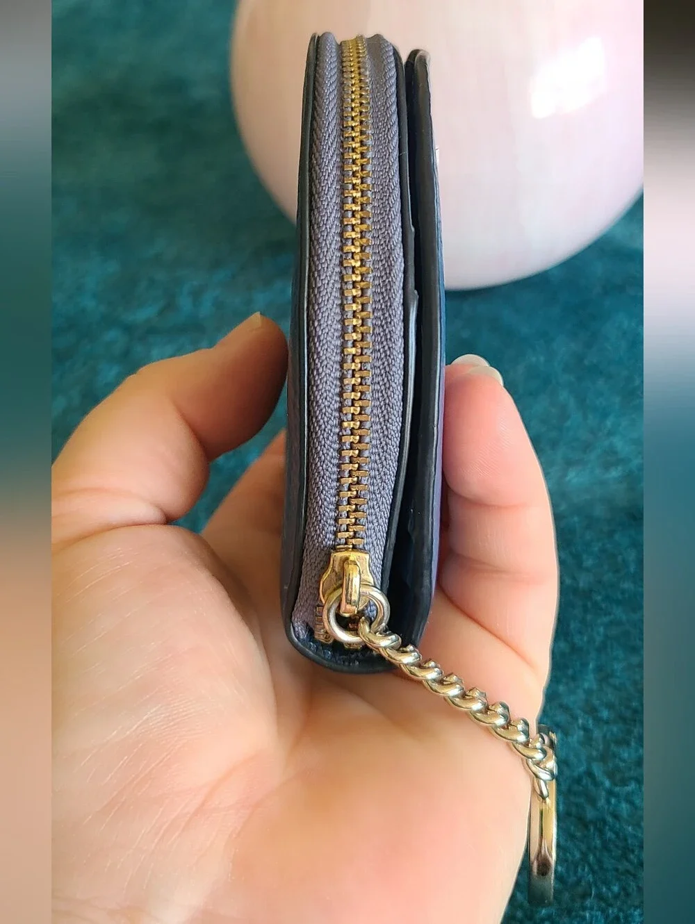 kate spade Blue Leather Wallet With Keychain